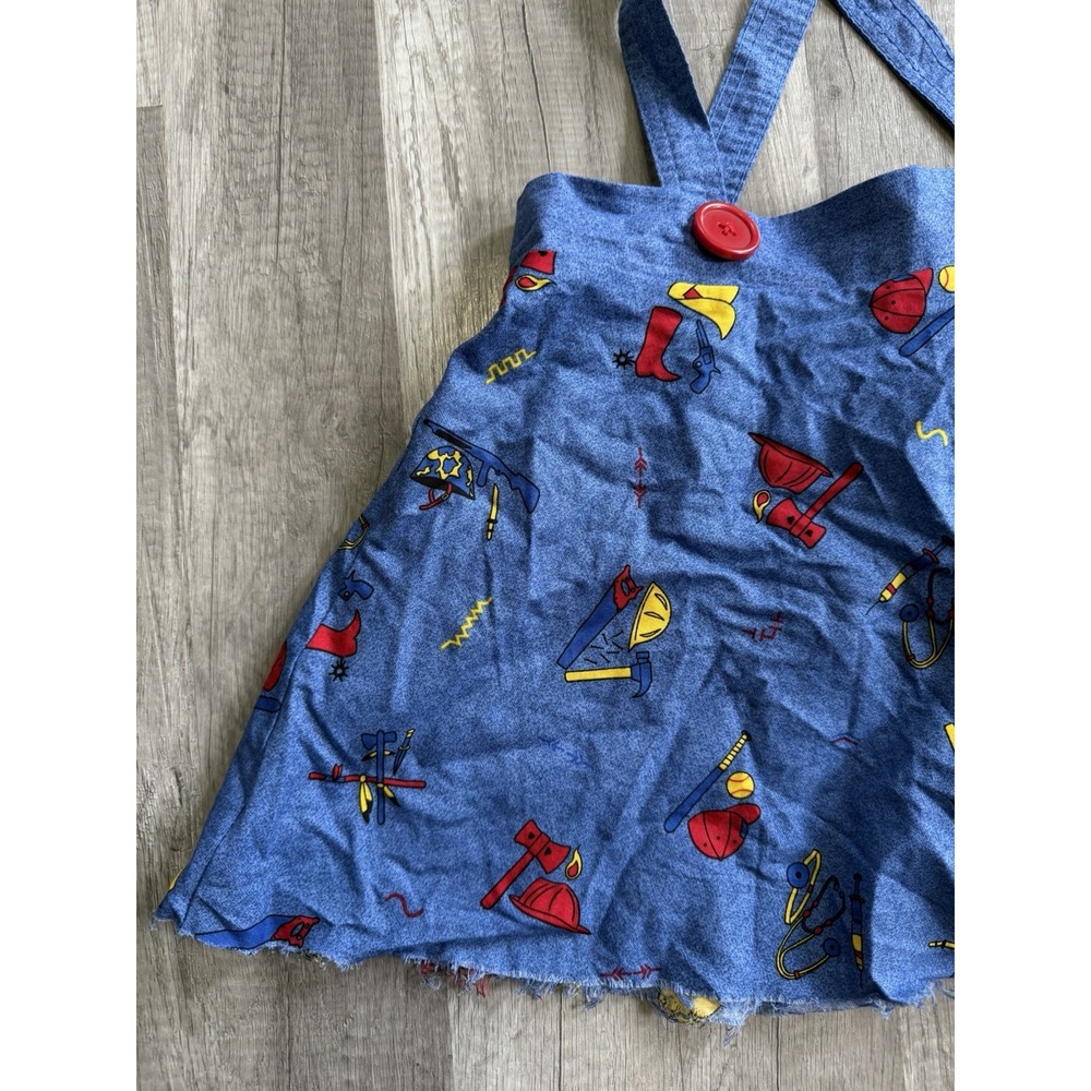Spirit Halloween Chucky Costume skirt womens Medium 30" waist suspenders blue - Picture 4 of 16